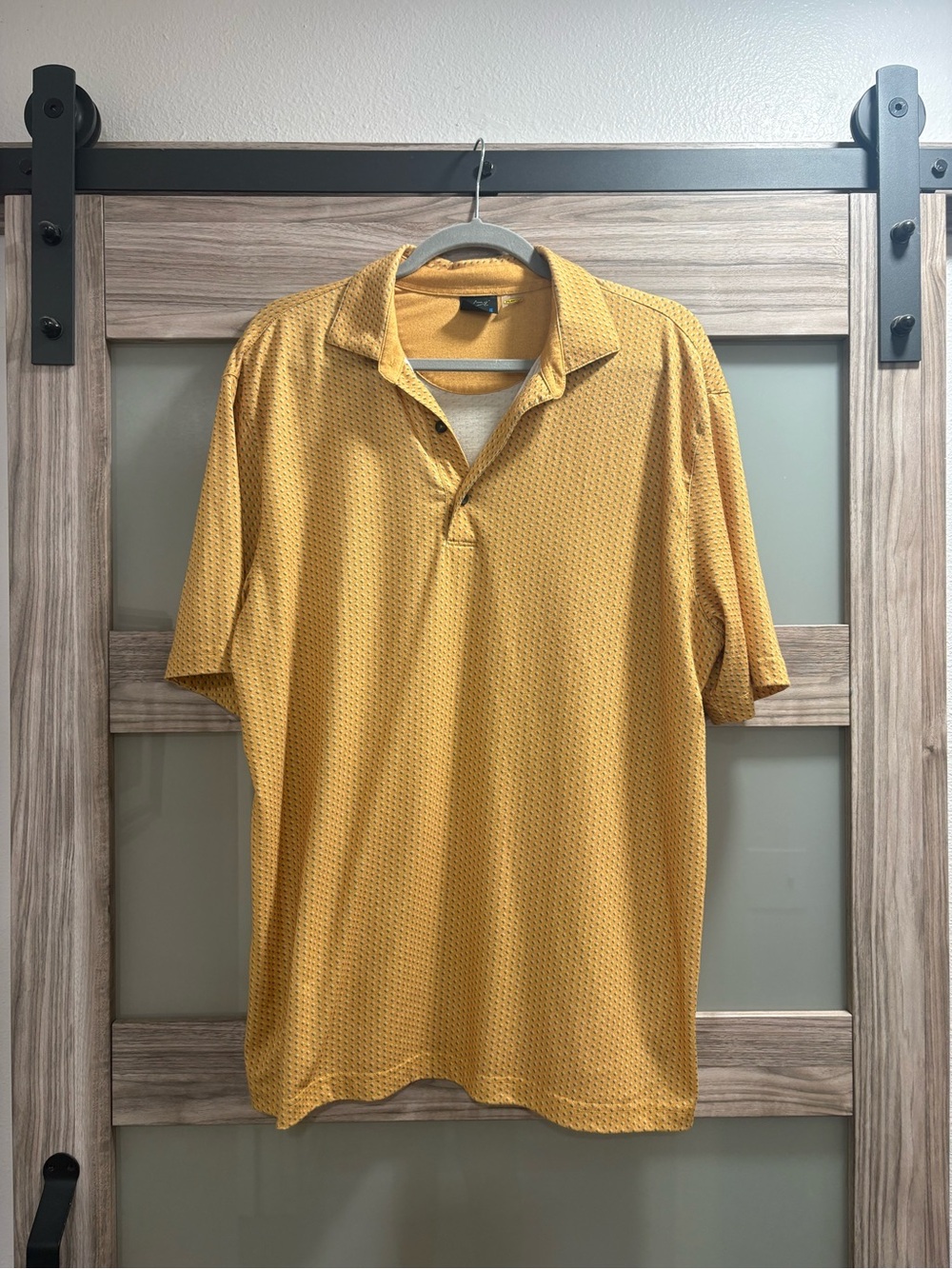Greg Norman Collection Mustard Textured Short-Sleeve Polo